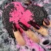 POISON LOVE BOMB Skulls Heart [Pink & Black] | BATH BOMB