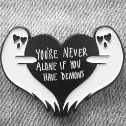 ECTOGASM Ghosts You're Never Alone If You Have Demons | GHOST ENAMEL PIN -Wixcraft Candles shop ectogasm youre never alone if you have demons ghost enamel pin 1 3e649a3e c9ac 46b8 8a81 f100f6922cb3 700x700