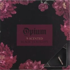 GOTHIC GIFTS Valentines Opium Scented Black | TEALIGHTS