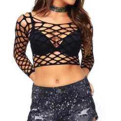 LEG AVENUE Burlesque Gimme More Net [Black] | CROP TOP -Wixcraft Candles shop leg avenue gimme more net black crop top 3 700x700