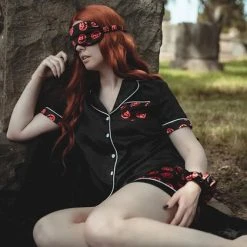 LIVELY GHOSTS Halloween Nocturnal Autumn | SLEEPWEAR SET` -Wixcraft Candles shop lively ghosts nocturnal autumn sleepwear set 13 700x700