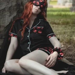 LIVELY GHOSTS Halloween Nocturnal Autumn | SLEEPWEAR SET` -Wixcraft Candles shop lively ghosts nocturnal autumn sleepwear set 16 700x700