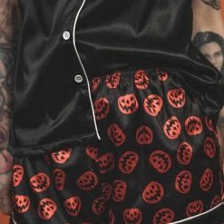 LIVELY GHOSTS Halloween Nocturnal Autumn | SLEEPWEAR SET` -Wixcraft Candles shop lively ghosts nocturnal autumn sleepwear set 8 700x700