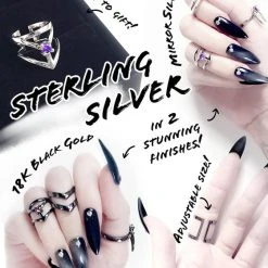 ROGUE AND WOLF Mens Accessories Hunt [Black Sterling Silver] | RING -Wixcraft Candles shop rogue and wolf hunt black sterling silver ring 11 700x700