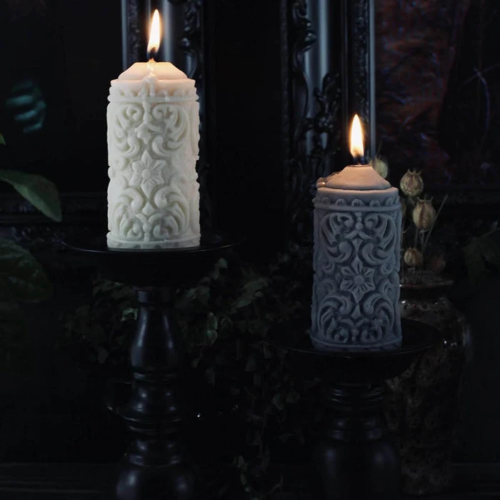 THE BLACKENED TEETH Gothic Homewares Mildred Gothic Pillar | CANDLE 3 THE BLACKENED TEETH Gothic Homewares Mildred Gothic Pillar | CANDLE - Image 3