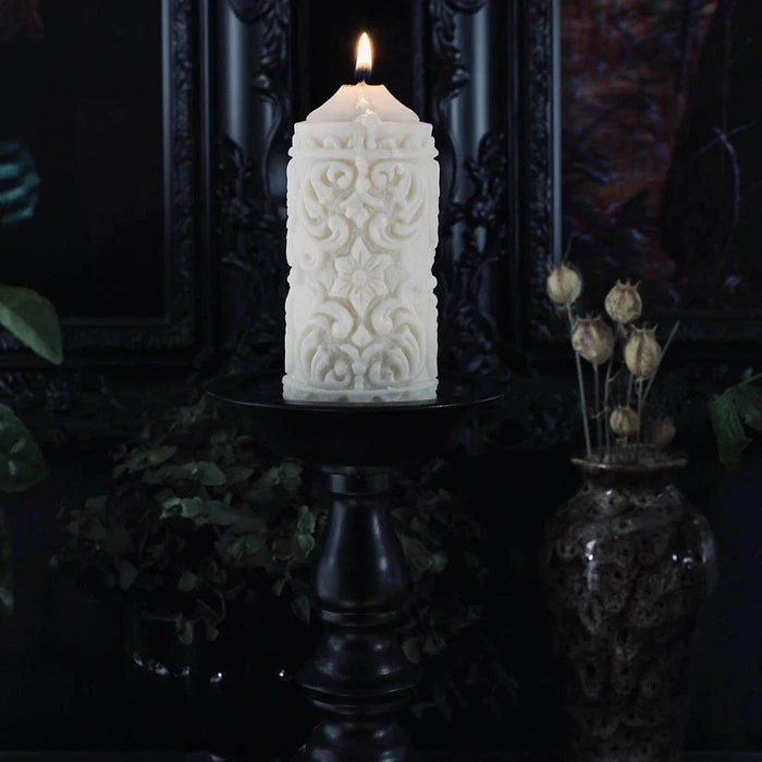 THE BLACKENED TEETH Gothic Homewares Mildred Gothic Pillar | CANDLE 4 THE BLACKENED TEETH Gothic Homewares Mildred Gothic Pillar | CANDLE - Image 4