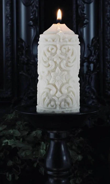 THE BLACKENED TEETH Gothic Homewares Mildred Gothic Pillar | CANDLE 2 THE BLACKENED TEETH Gothic Homewares Mildred Gothic Pillar | CANDLE - Image 2
