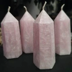 WIXCRAFT CANDLES Valentines Crystal Point [Rose Quartz] | CANDLE SET
