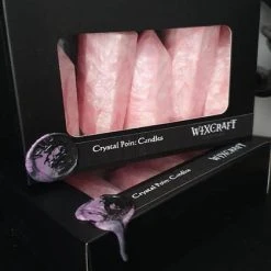 WIXCRAFT CANDLES Valentines Crystal Point [Rose Quartz] | CANDLE SET -Wixcraft Candles shop wixcrafts candles crystal point pink candle set 3 310f3666 35de 48bf 8f6a 1756986ae686 700x700